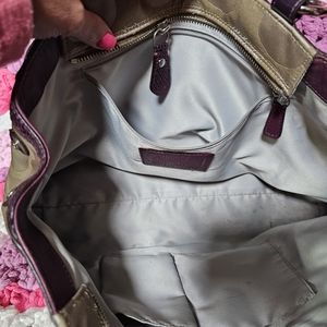 Coach purple and beige purse
